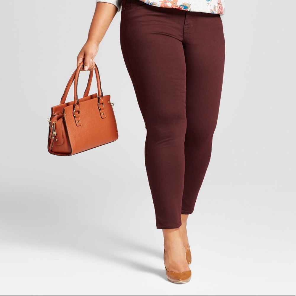 burgundy stretch Skinny Jeans